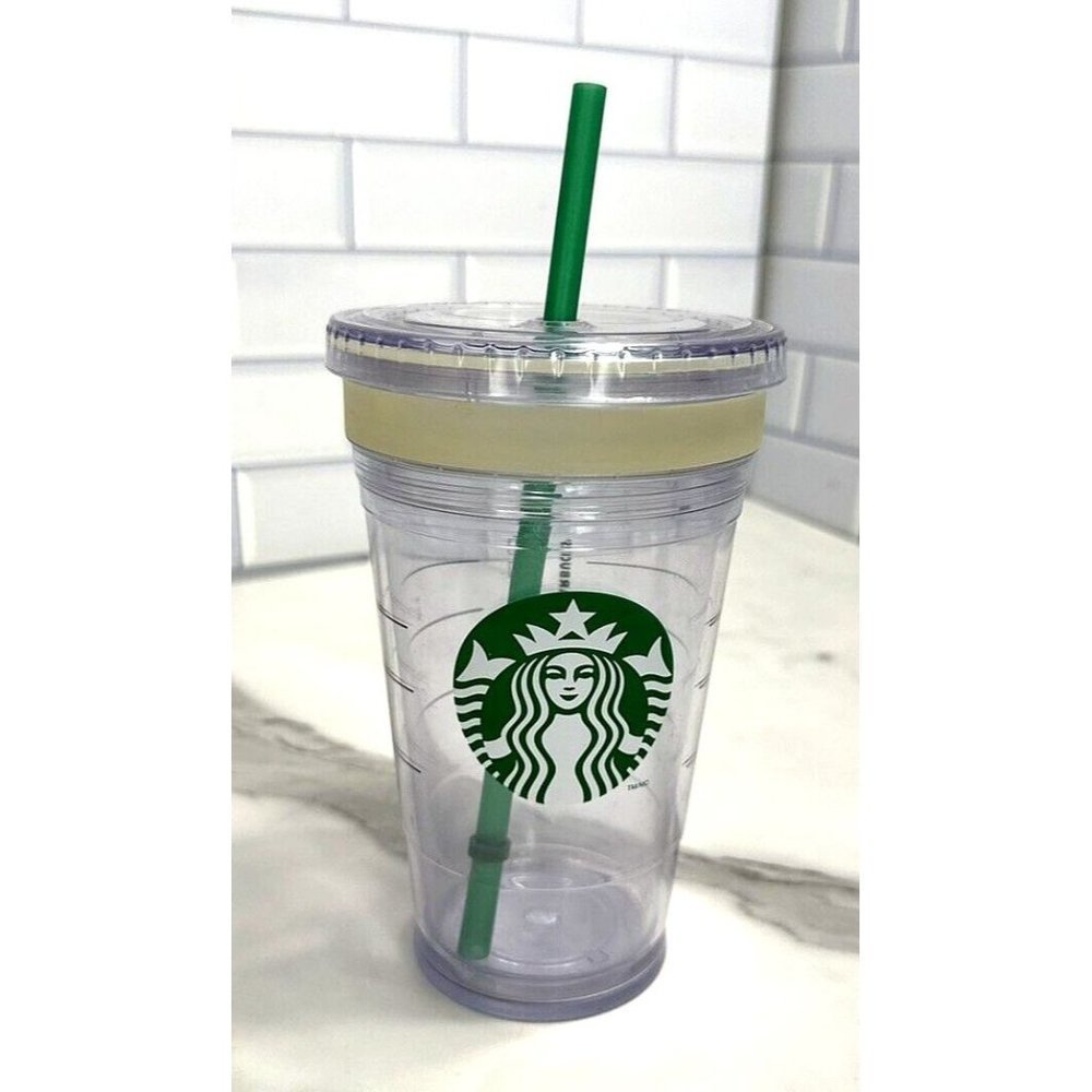 Starbucks Tumbler 16 oz Mark It Create Your Own Cold Cup Clear Double Wall